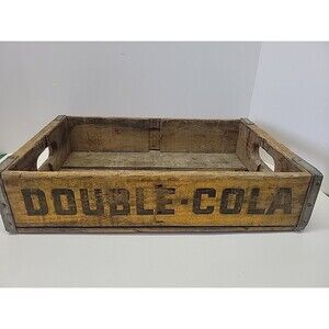 Vintage Double Cola Black & Yellow‎ Wood Beverage Crate